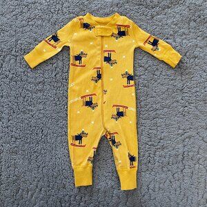 Hanna Andersson Moose Zip Footie Pajamas 0–3M Organic Cotton Baby Boy